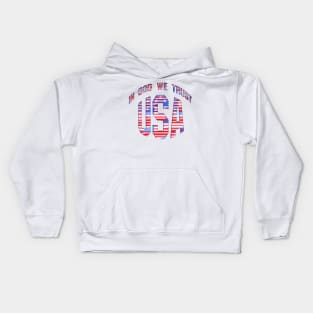 USA In God We Trust Patriotic Abstract Flag Kids Hoodie